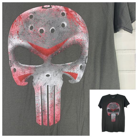 Tee Villain tshirt The Punisher Friday the 13th Jason mashup unisex medium - Picture 1 of 5